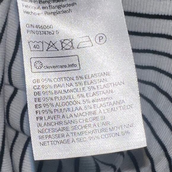 H&M Divided Bodycon Mini Dress Stretch Sleeveless Ribbed Minimalist Black White - Picture 8 of 9